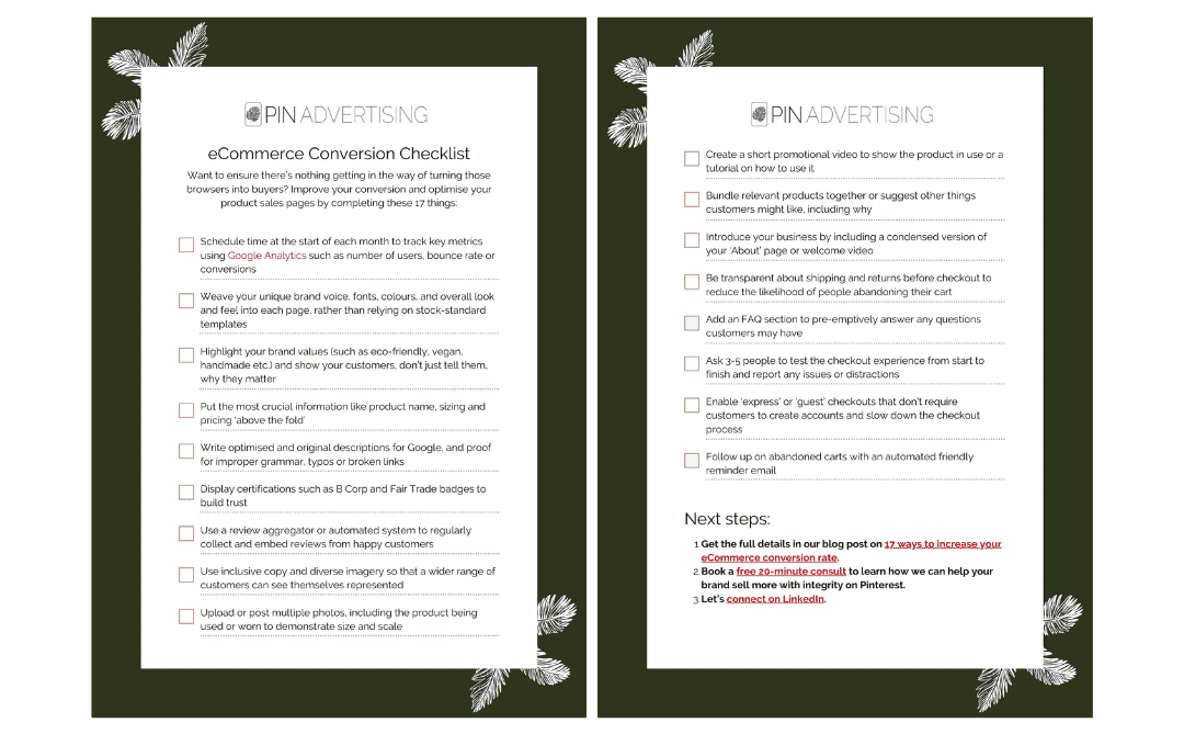Conversion checklist 2 Conversion checklist preview