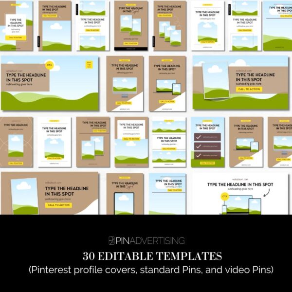 30 editable templates for Pinterest Pins