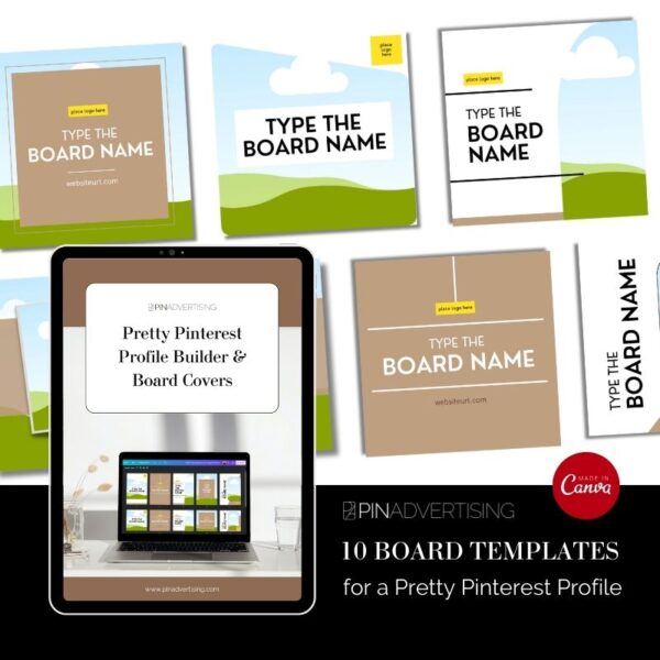 A tablet display the Pretty Pinterest Profile